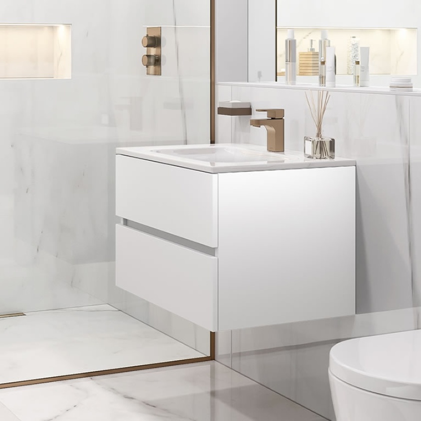 Lifestyle image of Villeroy & Boch Arto Satin White 600mm Vanity Unit & Basin